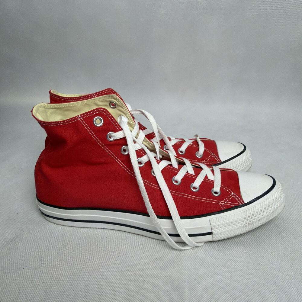 Converse Chuck Taylor All Star High Top Red Canvas Sneakers Size 12 - Picture 5 of 11